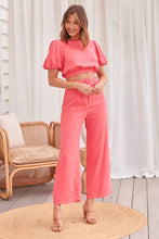 Load image into Gallery viewer, Alina Watermelon Top and Belted Pant Set