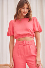Load image into Gallery viewer, Alina Watermelon Top and Belted Pant Set