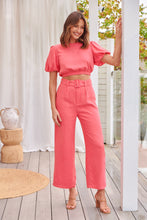 Load image into Gallery viewer, Alina Watermelon Top and Belted Pant Set
