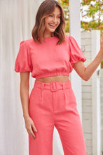 Load image into Gallery viewer, Alina Watermelon Top and Belted Pant Set