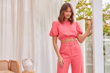 Load image into Gallery viewer, Alina Watermelon Top and Belted Pant Set