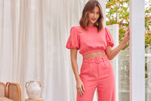 Load image into Gallery viewer, Alina Watermelon Top and Belted Pant Set