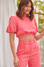Load image into Gallery viewer, Alina Watermelon Top and Belted Pant Set
