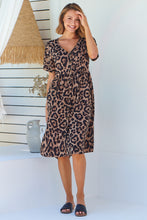 Load image into Gallery viewer, Hudson Leopard Print Button Front Smock Midi Dress