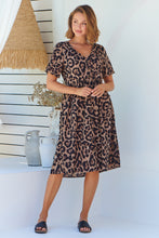 Load image into Gallery viewer, Hudson Leopard Print Button Front Smock Midi Dress