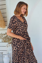 Load image into Gallery viewer, Hudson Leopard Print Button Front Smock Midi Dress
