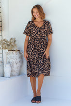 Load image into Gallery viewer, Hudson Leopard Print Button Front Smock Midi Dress