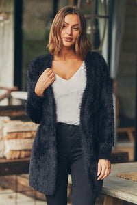 Bonnie Long Sleeve Black Knit Cardigan