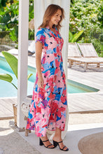 Load image into Gallery viewer, Rai Collared Pink Multi Print Button Front Dress