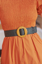 Load image into Gallery viewer, Faux Rattan Weave Stretch Black Belt