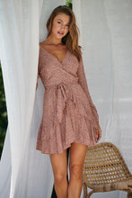 Load image into Gallery viewer, Natura L/Sleeve Cross Over Rust Dress