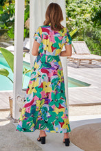 Load image into Gallery viewer, Rai Collared Green/Lime/Pink Printed Button Front Dress