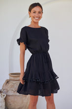 Load image into Gallery viewer, Brooklyn Frill Sleeve Black Linen Dress