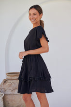 Load image into Gallery viewer, Brooklyn Frill Sleeve Black Linen Dress