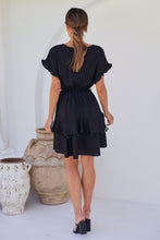 Load image into Gallery viewer, Brooklyn Frill Sleeve Black Linen Dress