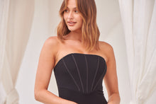 Load image into Gallery viewer, Sasha Black Bustier Strapless Mini Dress