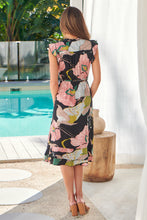 Load image into Gallery viewer, Maggie Pink/Green Floral Midi Dress