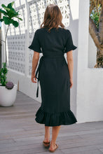Load image into Gallery viewer, Suzie Cross Over Black Wrap Dress