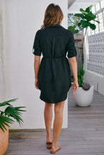 Load image into Gallery viewer, Squire Black Long Sleeve Shirt Dress