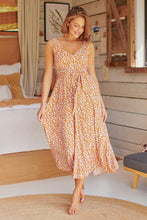 Load image into Gallery viewer, Pepper Tan Animal Print Tie Waist Maxi Dress