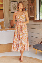 Load image into Gallery viewer, Pepper Tan Animal Print Tie Waist Maxi Dress