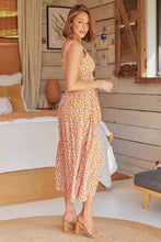 Load image into Gallery viewer, Pepper Tan Animal Print Tie Waist Maxi Dress