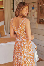 Load image into Gallery viewer, Pepper Tan Animal Print Tie Waist Maxi Dress