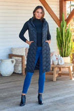 Load image into Gallery viewer, Aspen Sleeveless Black Long Puffer Vest