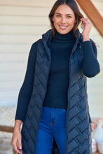 Load image into Gallery viewer, Aspen Sleeveless Black Long Puffer Vest