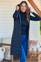 Load image into Gallery viewer, Aspen Sleeveless Black Long Puffer Vest