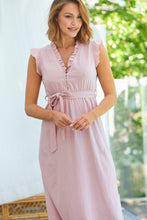 Load image into Gallery viewer, Trissa Pink Faux Linen Maxi Dress