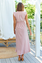 Load image into Gallery viewer, Trissa Pink Faux Linen Maxi Dress