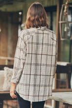 Load image into Gallery viewer, Elandra Beige Check Long Sleeve Batwing Shirt