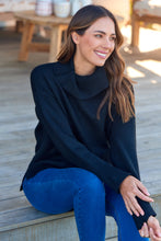 Load image into Gallery viewer, Sophie High Neck Black Knit Jumper