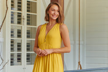 Load image into Gallery viewer, Bethanie Layered Midi Mustard Yellow Dress