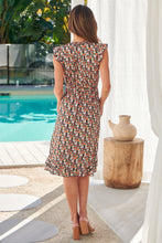 Load image into Gallery viewer, Maggie Orange Multi Floral Midi Dress