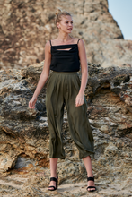 Load image into Gallery viewer, Tau Khaki Satin Wide leg Pant