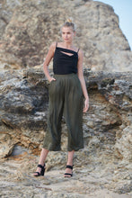 Load image into Gallery viewer, Tau Khaki Satin Wide leg Pant