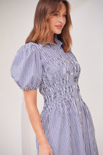 Load image into Gallery viewer, Blu Collared Blue/White Striped Button Front Midi Dress