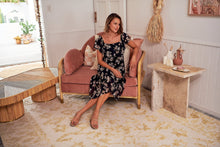 Load image into Gallery viewer, Honey Chiffon Navy Floral Dress
