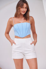 Load image into Gallery viewer, Camille Bustier Baby Blue Crop Top