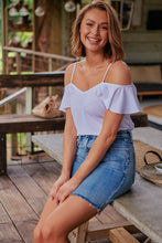 Load image into Gallery viewer, Dark Denim Acid Wash Torn Hem Denim Skirt