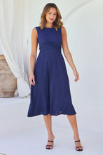 Load image into Gallery viewer, Kendra Sleeveless Navy Knot Front Evening Dress