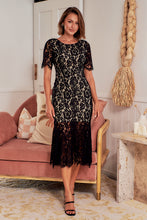 Load image into Gallery viewer, Brook Black Lace Fishtail Evening Dress