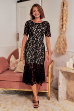 Load image into Gallery viewer, Brook Black Lace Fishtail Evening Dress