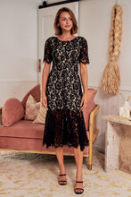 Load image into Gallery viewer, Brook Black Lace Fishtail Evening Dress