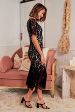 Load image into Gallery viewer, Brook Black Lace Fishtail Evening Dress