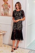 Load image into Gallery viewer, Brook Black Lace Fishtail Evening Dress