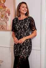 Load image into Gallery viewer, Brook Black Lace Fishtail Evening Dress