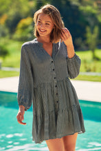 Load image into Gallery viewer, Clementine Long Sleeve Button Shirt Dress